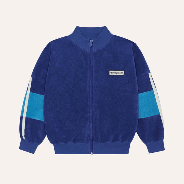 Blue Color Block Zipped Sweatshirt