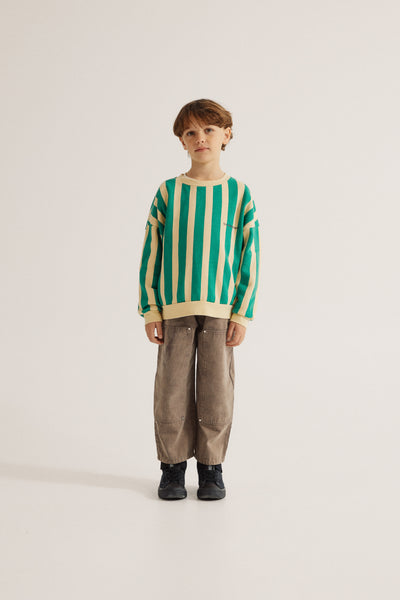 Green Stripes Oversized Sweatshirt