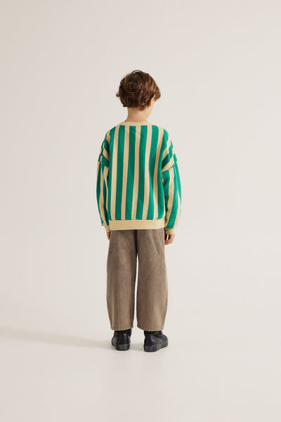 Green Stripes Oversized Sweatshirt