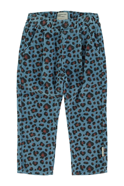 Unisex trousers – blue w/ animal print