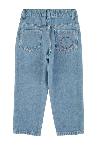 Unisex trousers – washed navy denim