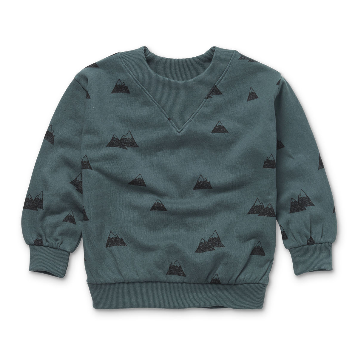Sweatshirt Rib Neck Mountain Print – smoke pine