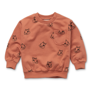 Sweatshirt Pocket Marmot Print – caf