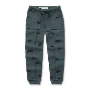 Sweatpants Pockets Mountains Print – smoke pine