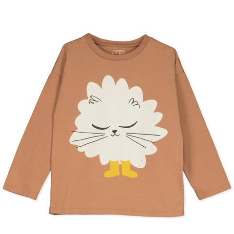 Long Sleeve T-Shirt Kitten in Boots – brown
