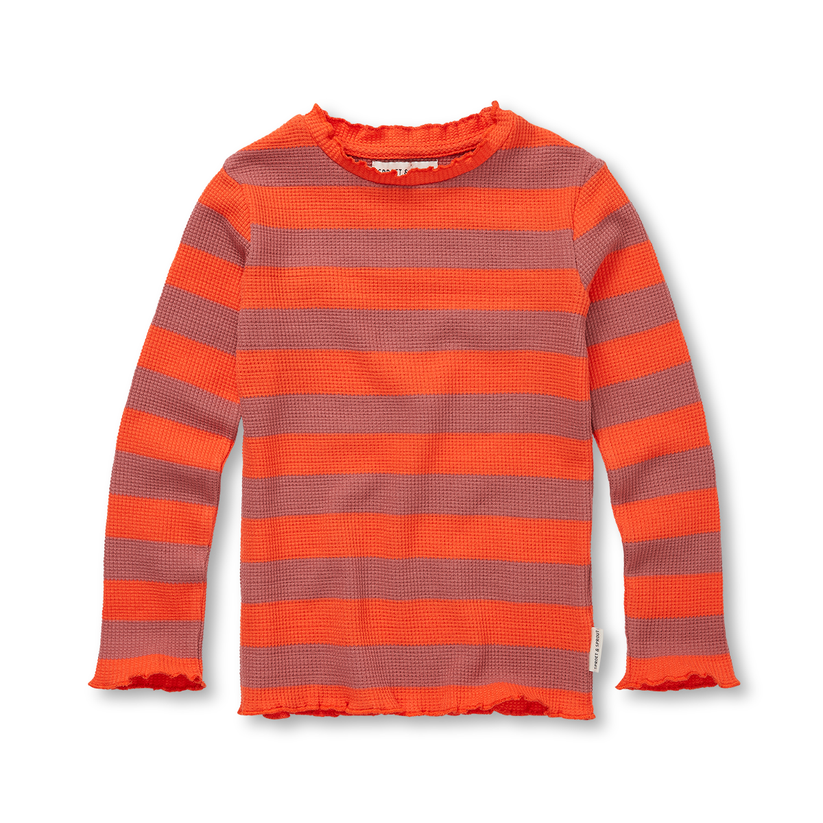Turtle Neck Waffle Stripe – tomato
