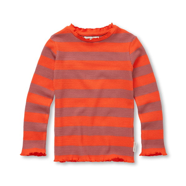Turtle Neck Waffle Stripe – tomato