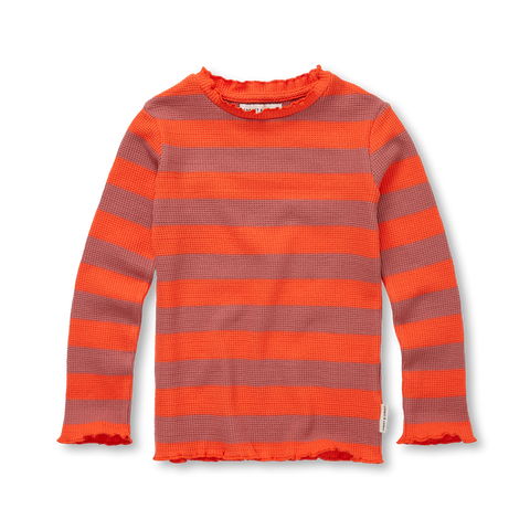Turtle Neck Waffle Stripe – tomato