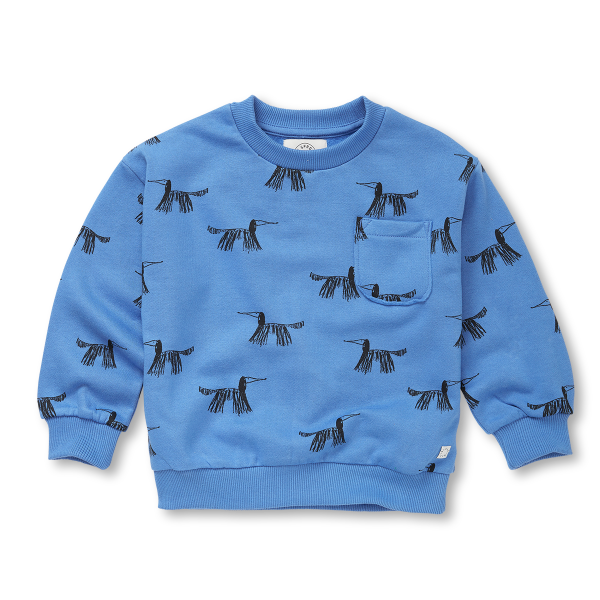 Sweatshirt Pocket Dogs Print – molecule blue