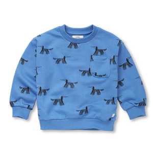 Sweatshirt Pocket Dogs Print – molecule blue