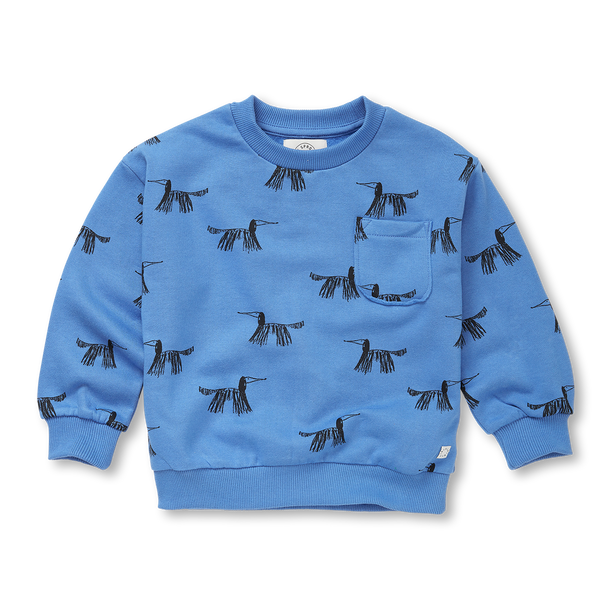 Sweatshirt Pocket Dogs Print – molecule blue