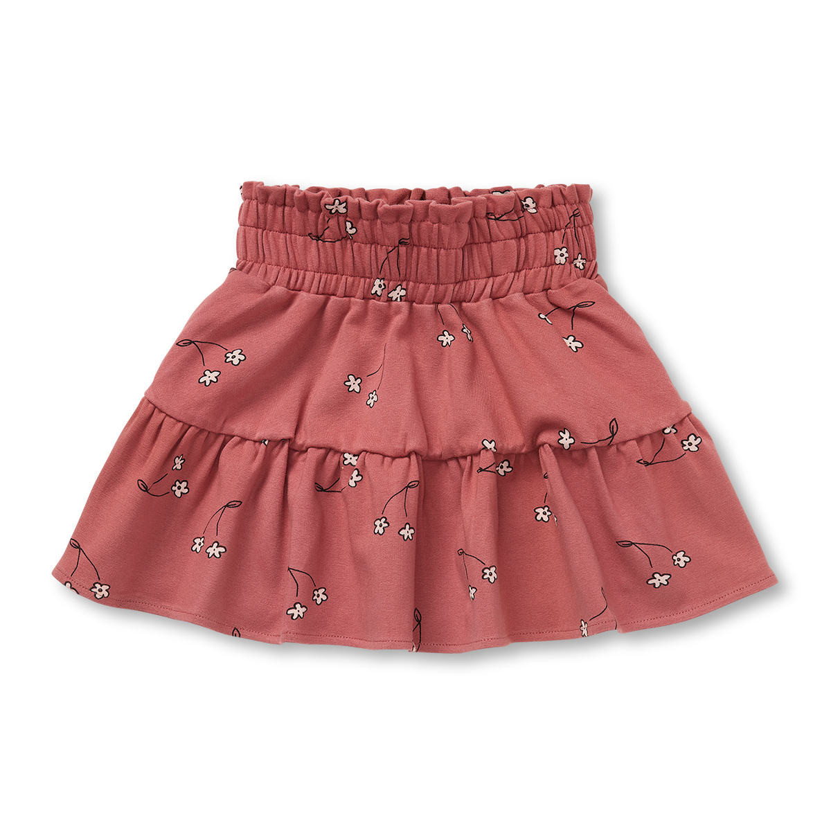 Smock Skirt Cherry Flower Print – mauve