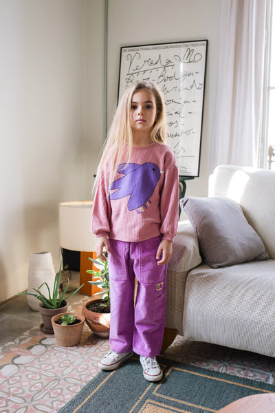Textured Bird Longsleeve – rose