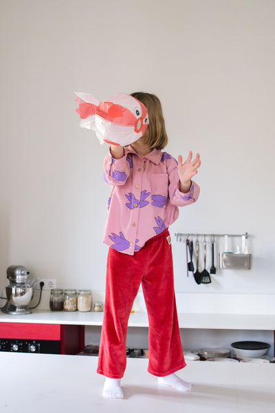 Elastic Velvet Pants – red