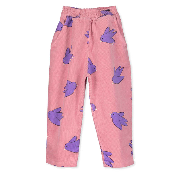 Birds Corduroy Wide Pant – rose