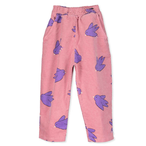 Birds Corduroy Wide Pant – rose