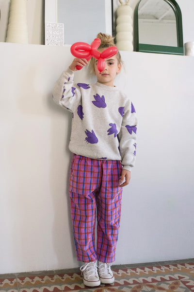 Checked Cord Wide Pants – fuchsia
