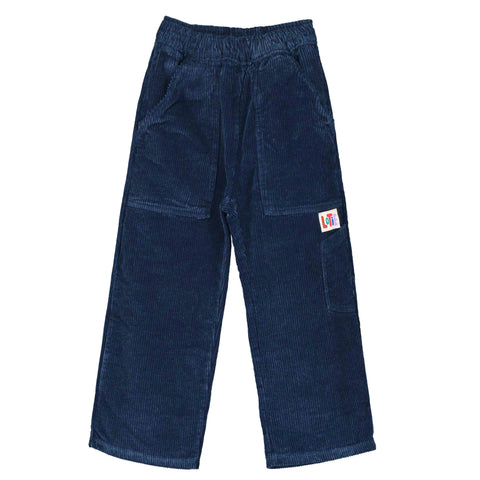 Wide Casual Cord Pants – indigo