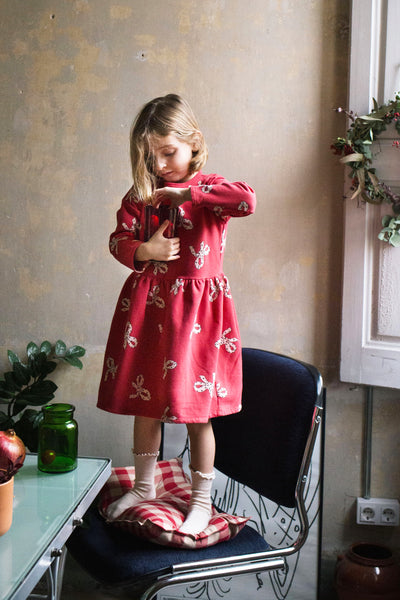 Bows Sweat Dress – red