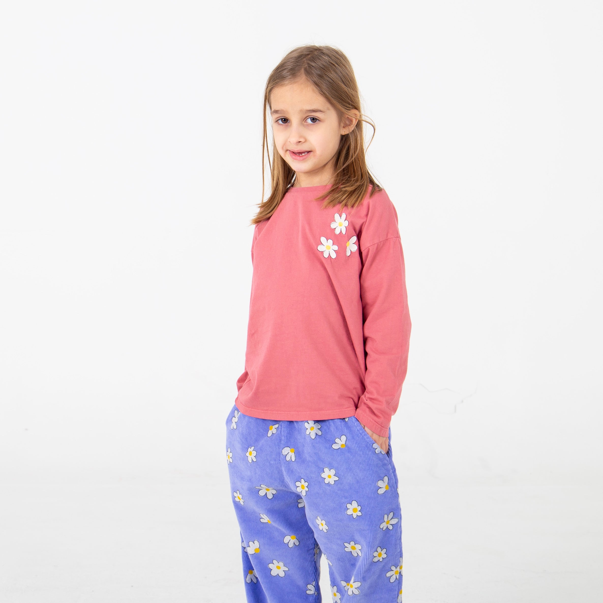 Daisies Long Sleeve T-Shirt – pink lemonade