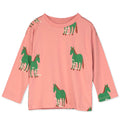 Horses All Over Long Sleeve T-Shirt – peach rose