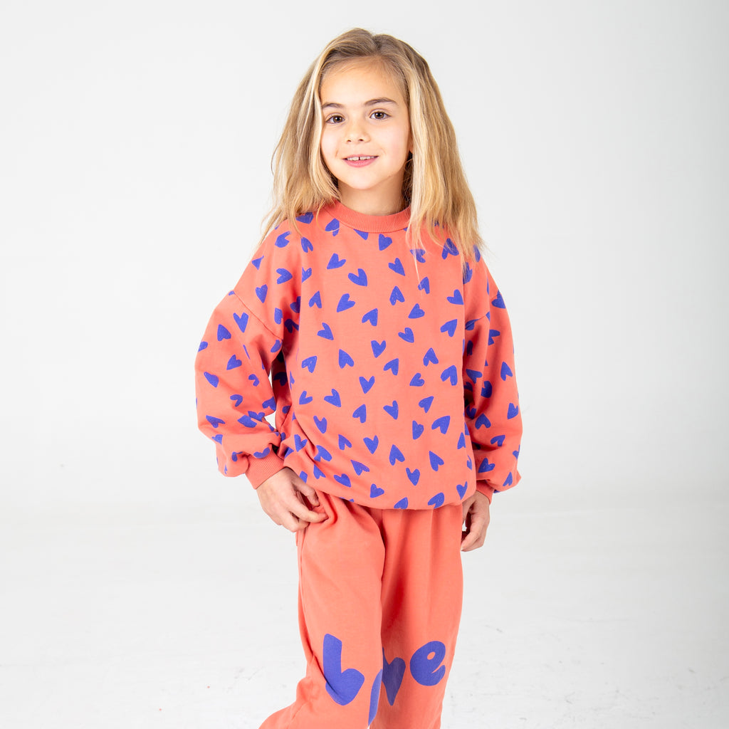 Hearts All Over Sweatshirt – coral
