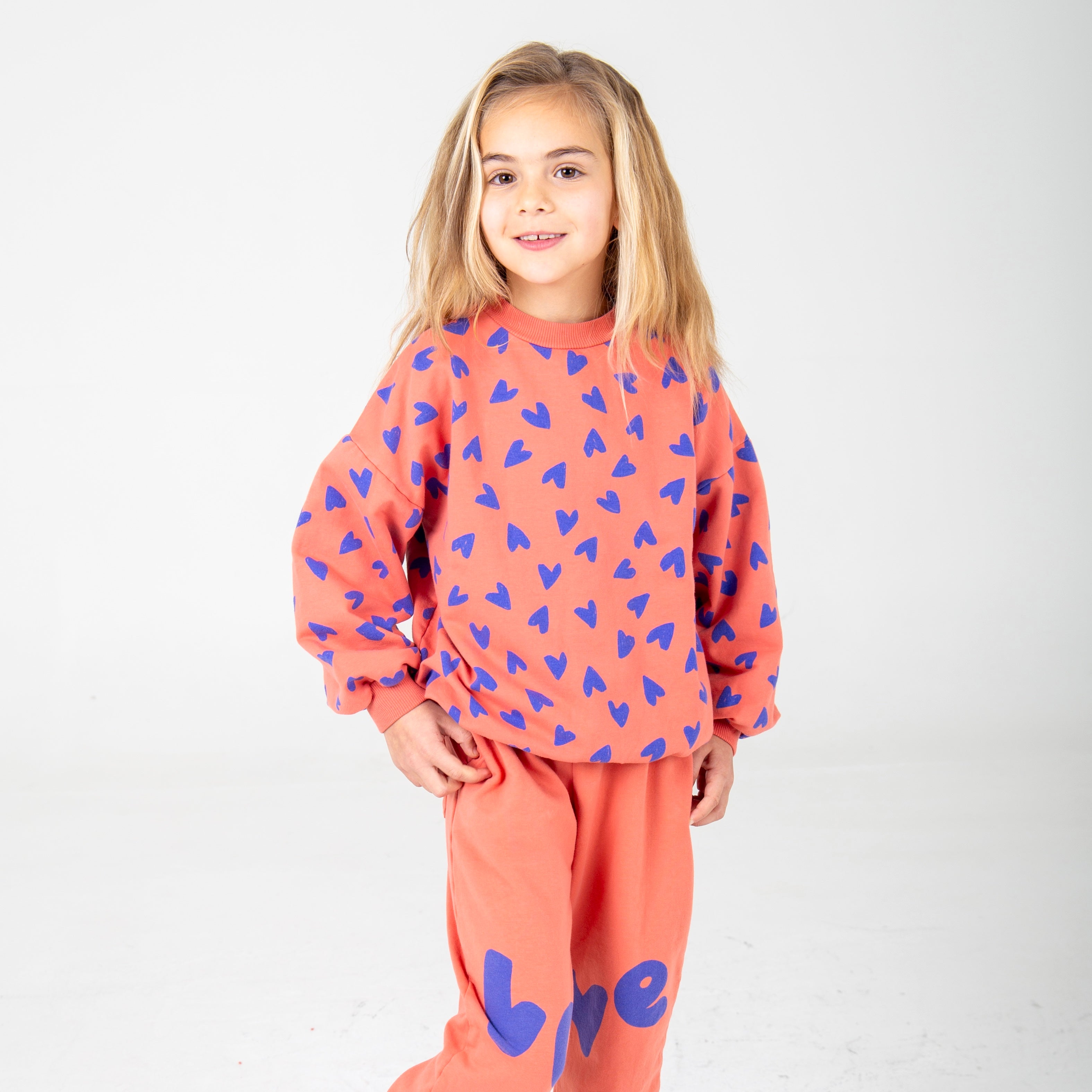 Hearts All Over Sweatshirt – coral