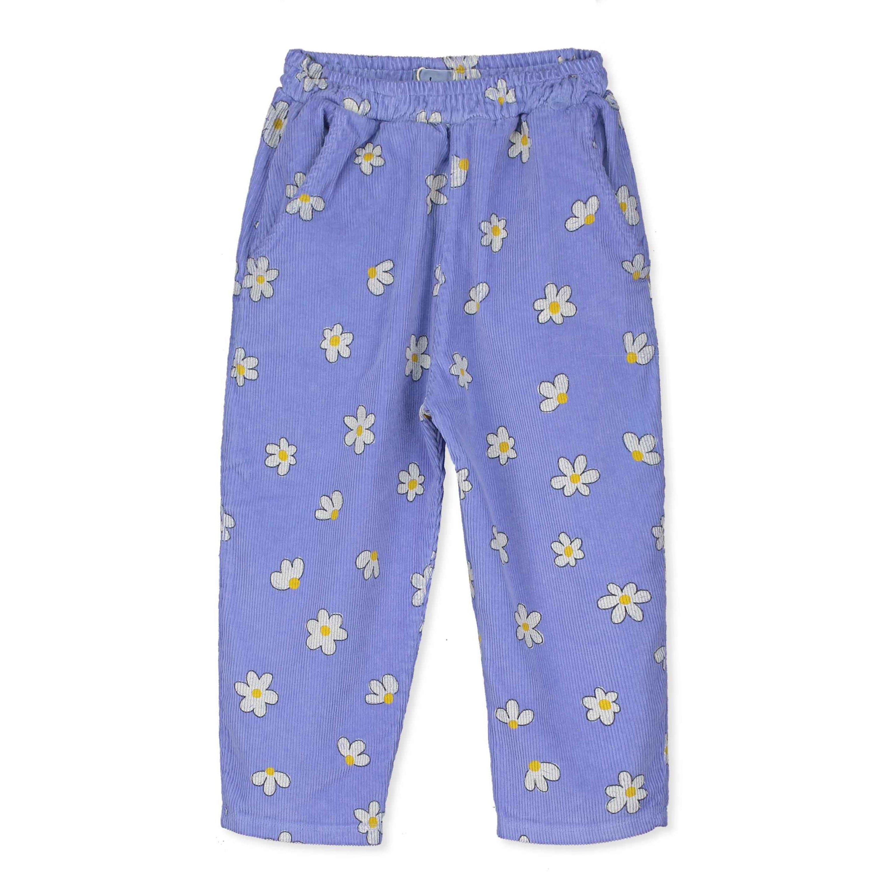 Daisies All Over Corduroy Wide Pants – lavender