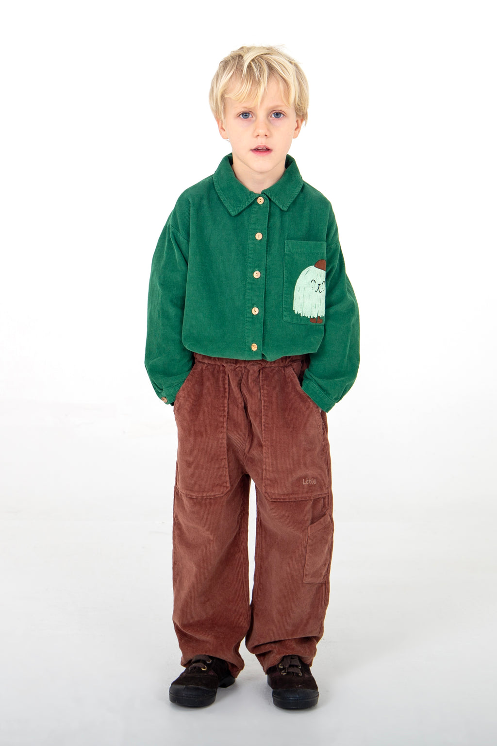 Corduroy Wide Pants – washed brown