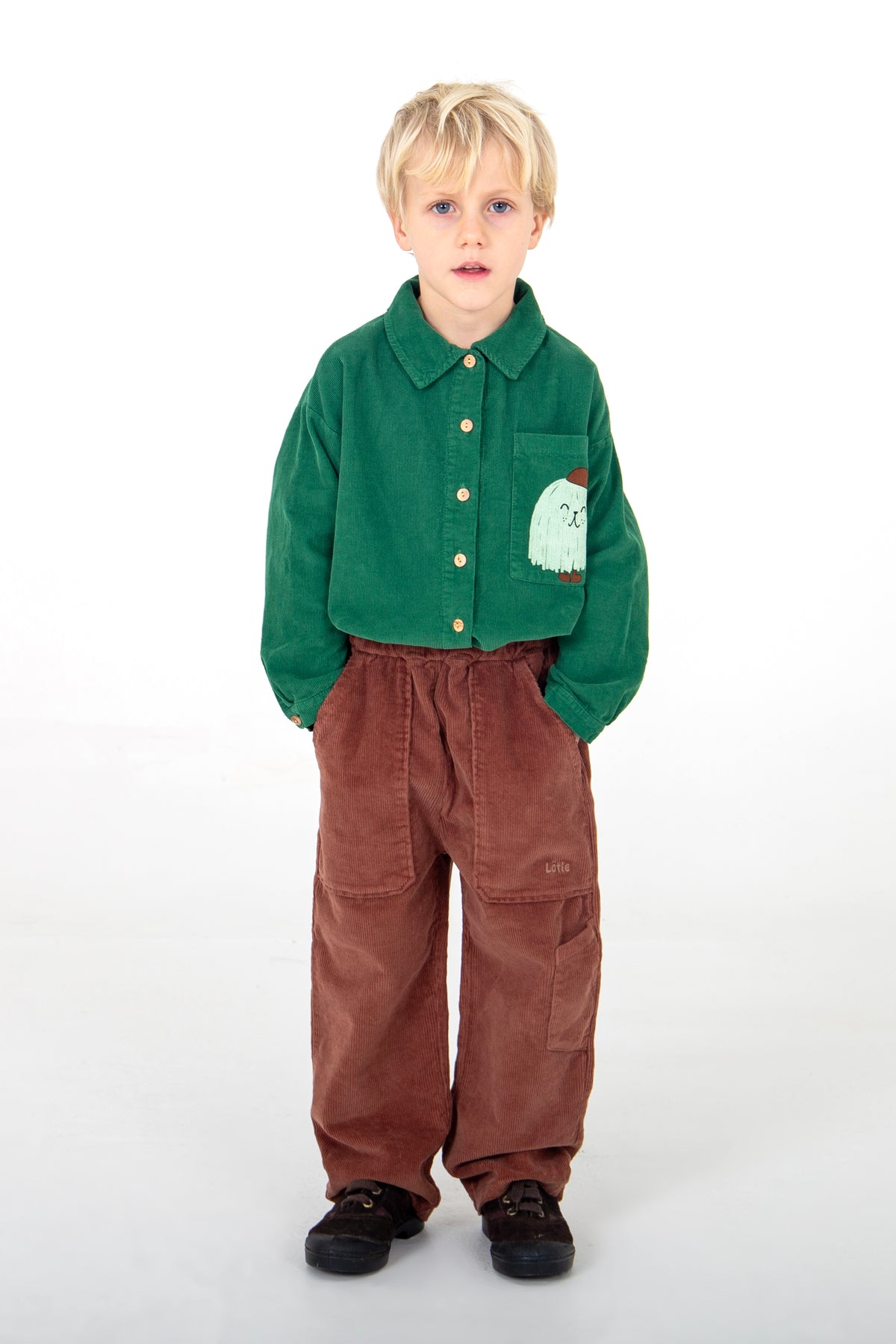 Corduroy Wide Pants – washed brown