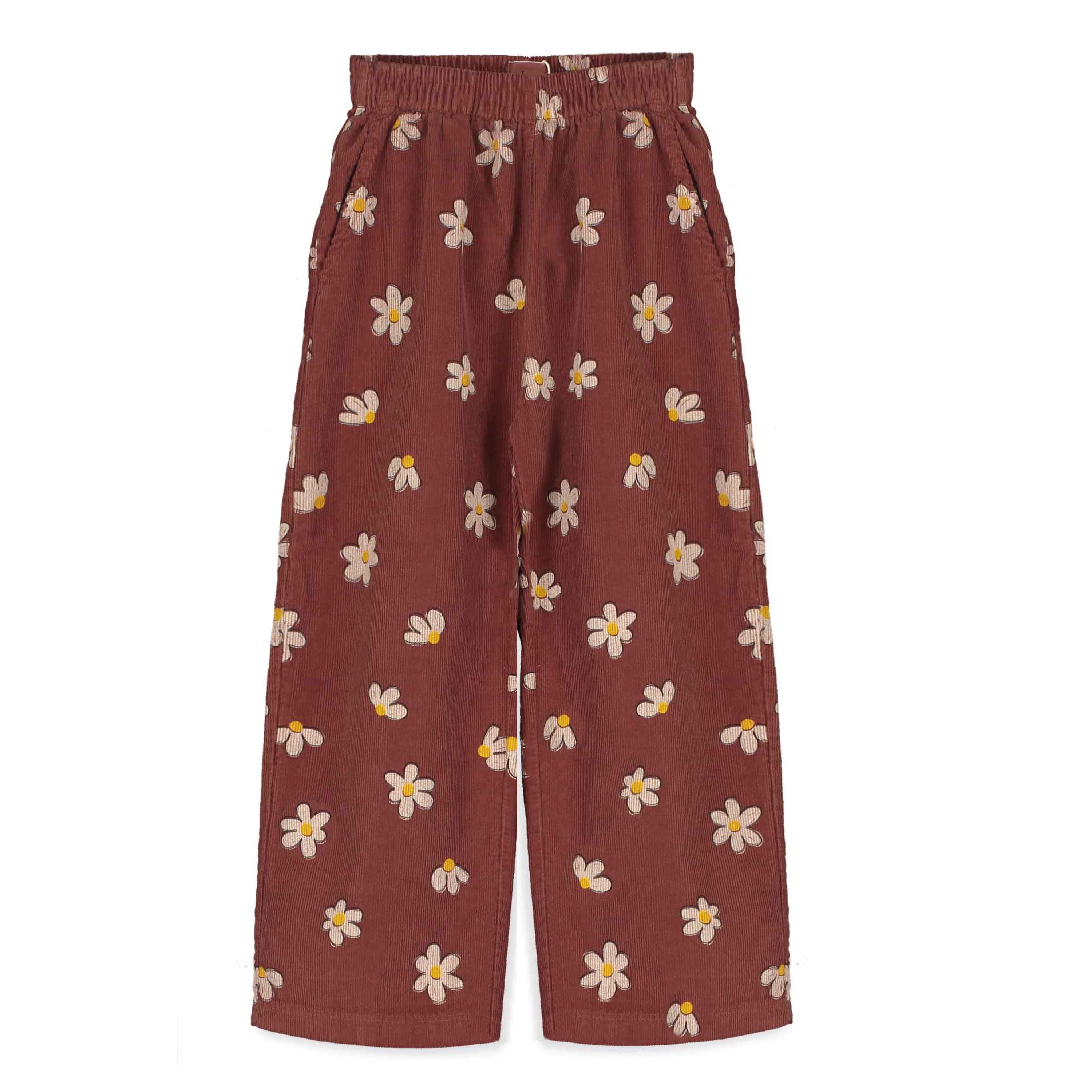 Daisies All Over Mini Corduroy Trousers – washed brown