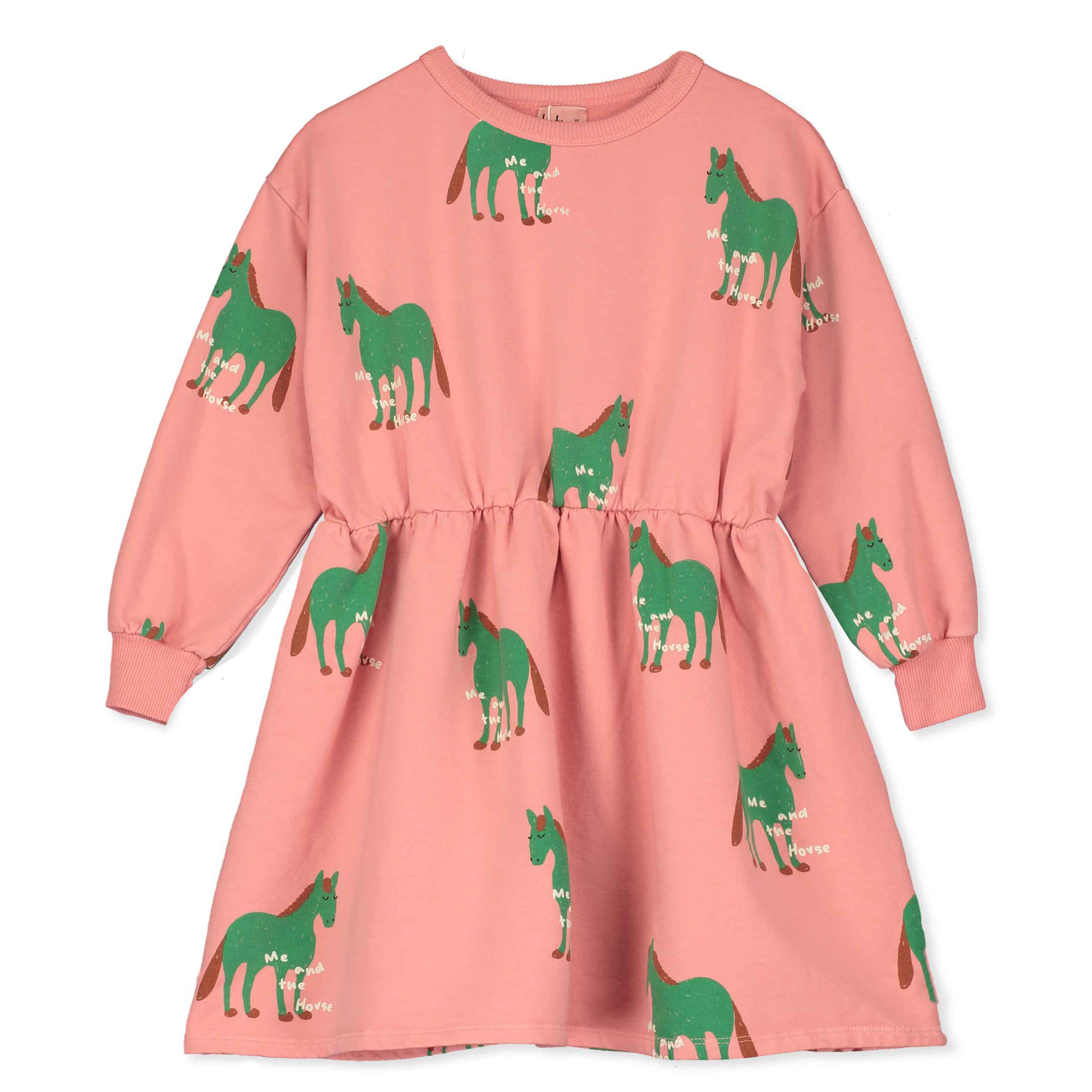 Horses All Over Relaxed Fit Dress – peach rose