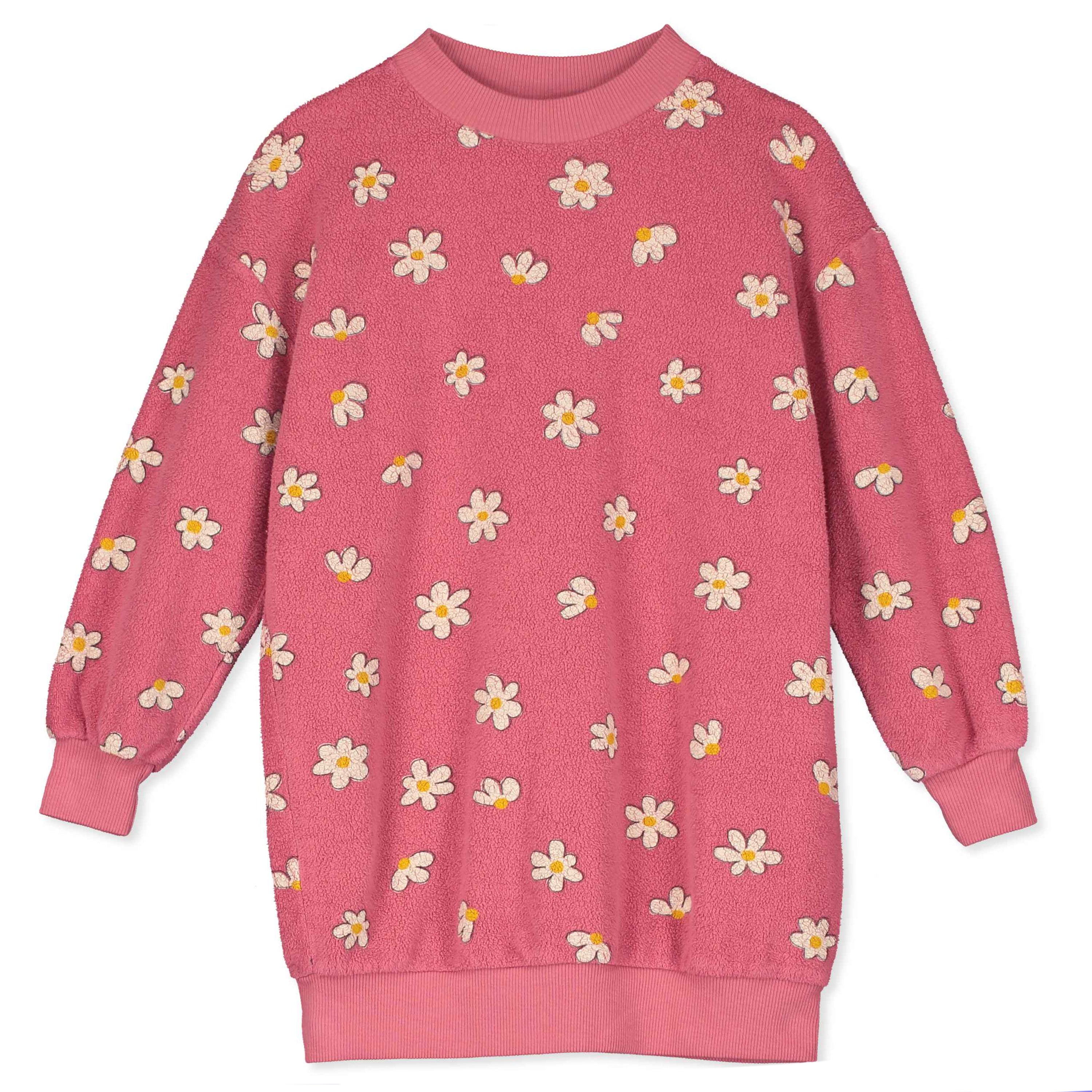 Daisies All Over Sweatdress – pink lemonade
