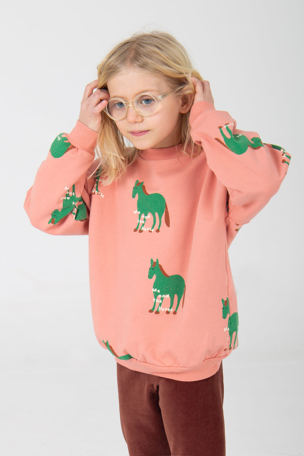 Horses All Over Sweatshirt – peach rose