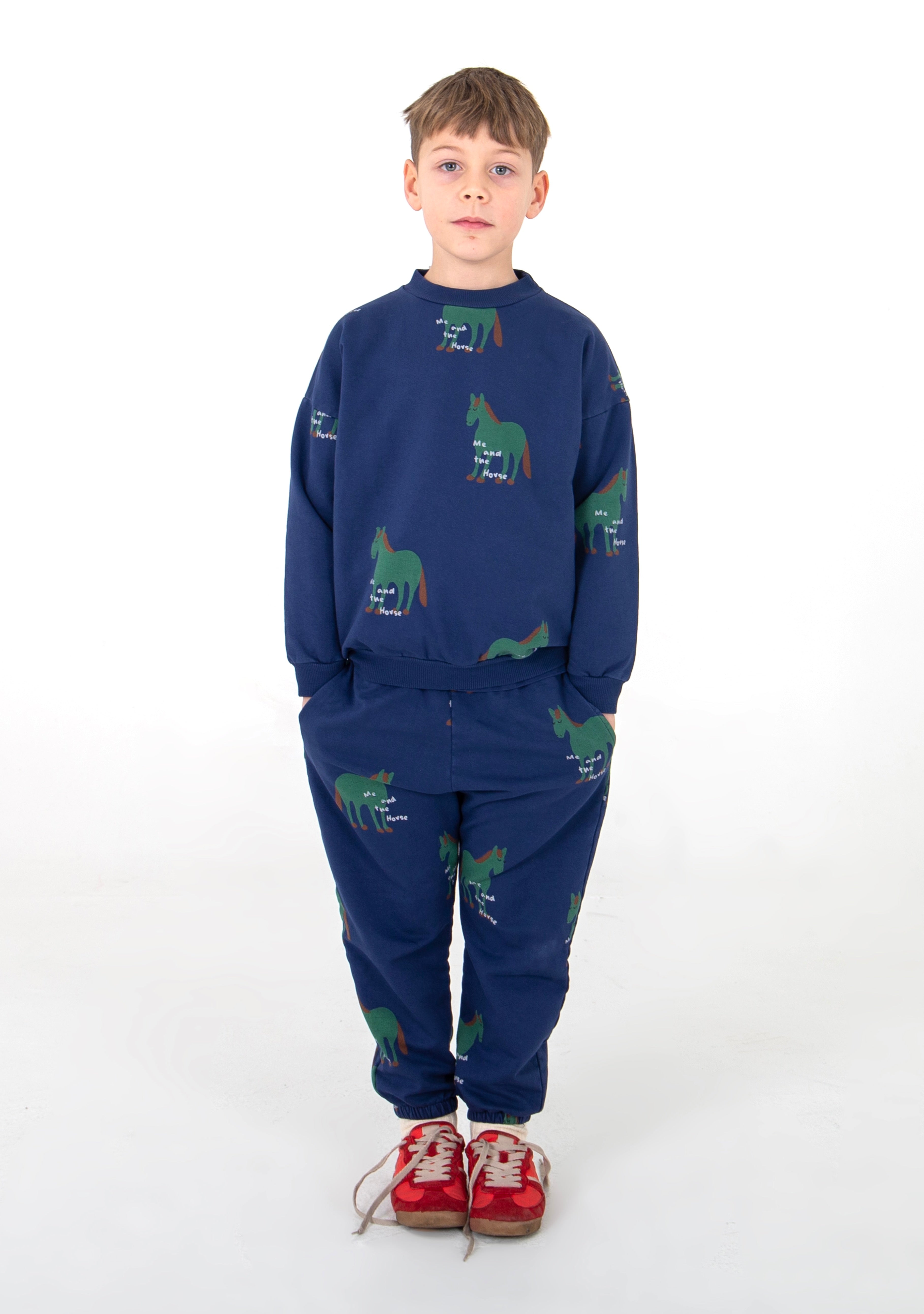 Horses All Over Sweatshirt – navy blue