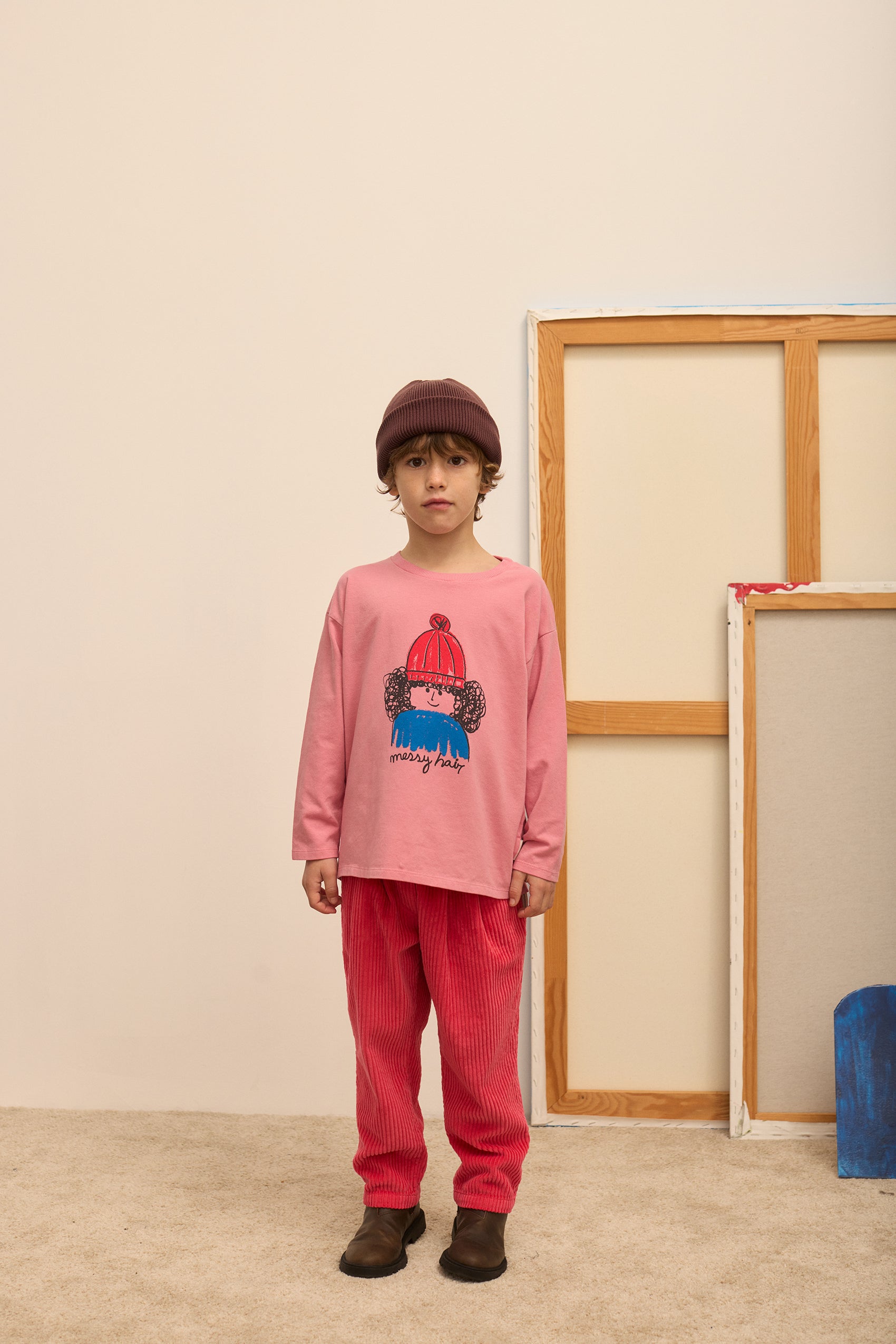 Messy Hair Longsleeve T-Shirt – pink
