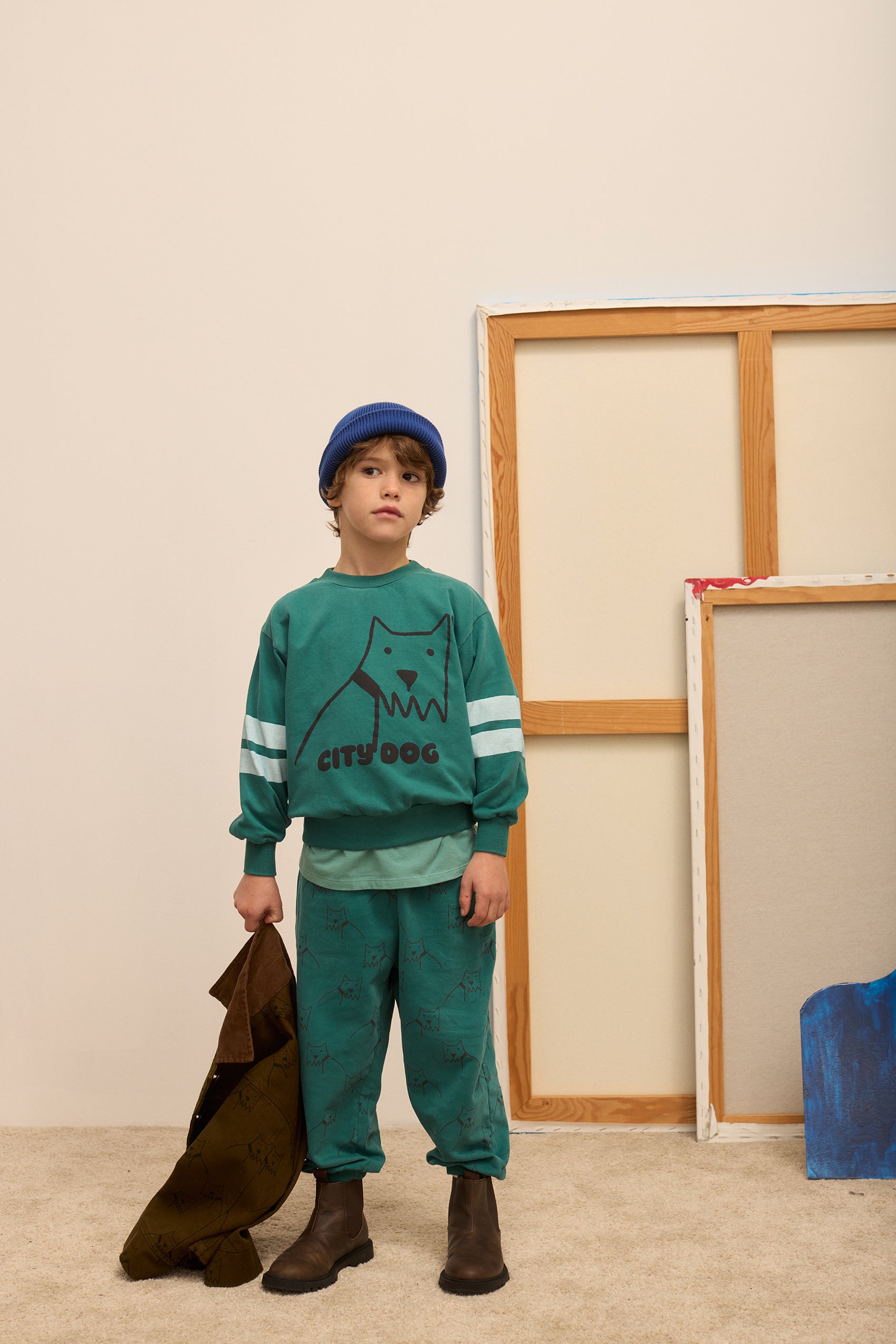 City Dog Stripes Sweatshirt – green