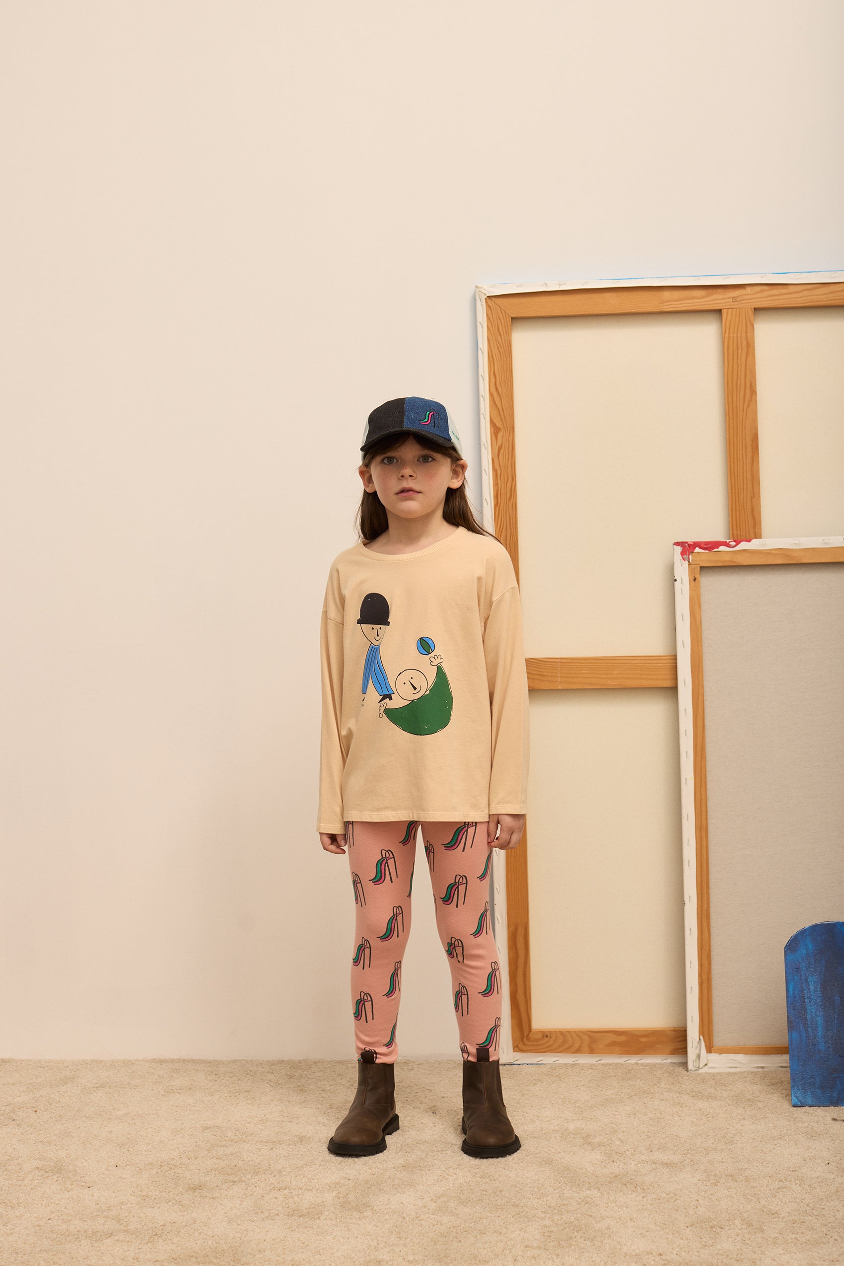 Slides All Over Fleeced Leggings – peach