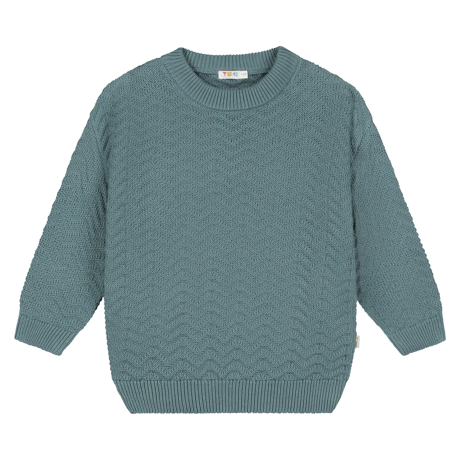 Wavy Knitted Sweater – stone blue