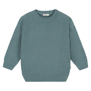 Wavy Knitted Sweater – stone blue