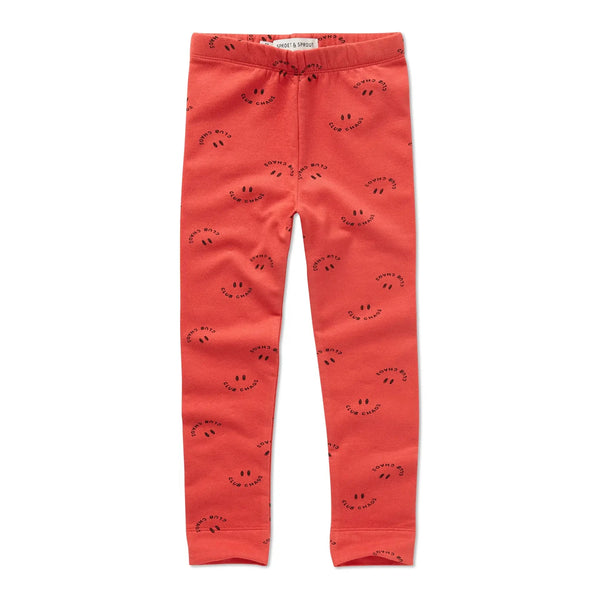 Winter Legging Club Chaos Print – vivid red