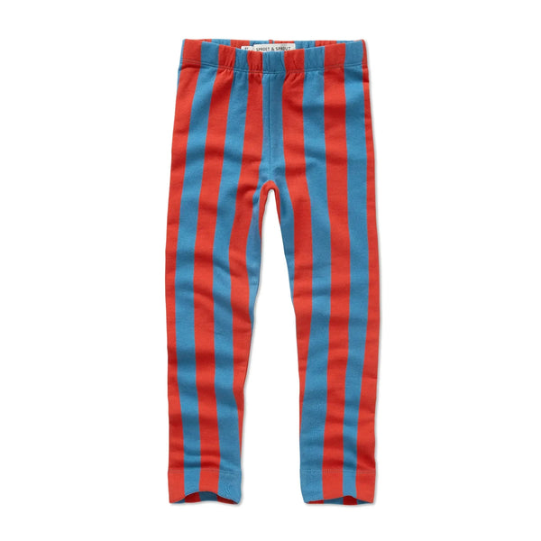 Winter Legging Blue Red Stripe – vivid red