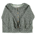 Blouse w/ Round Collar – mint green w/ animal print