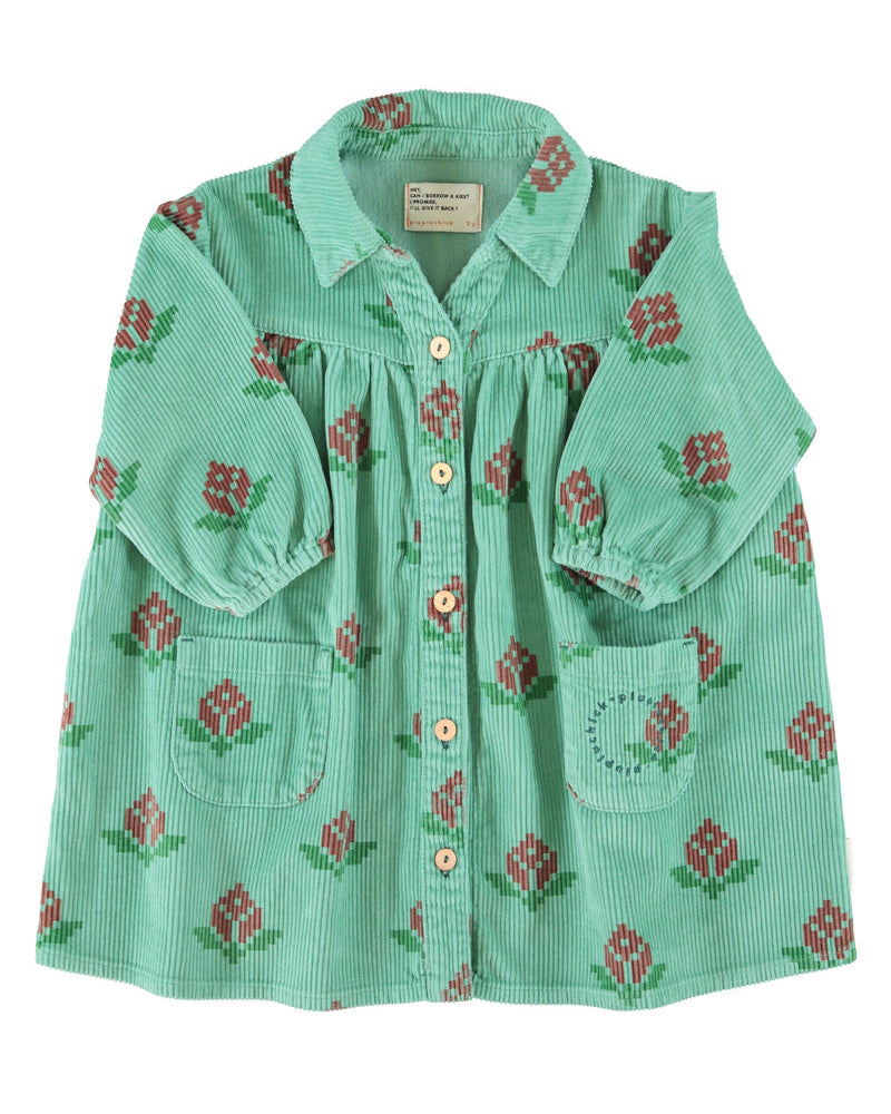 Short Dress – green w/ big flowers