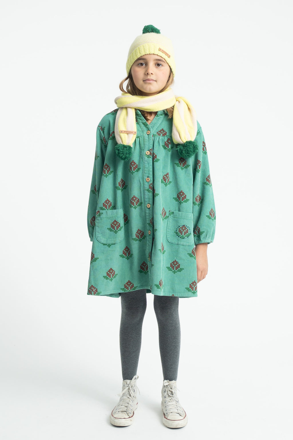 Short Dress – green w/ big flowers