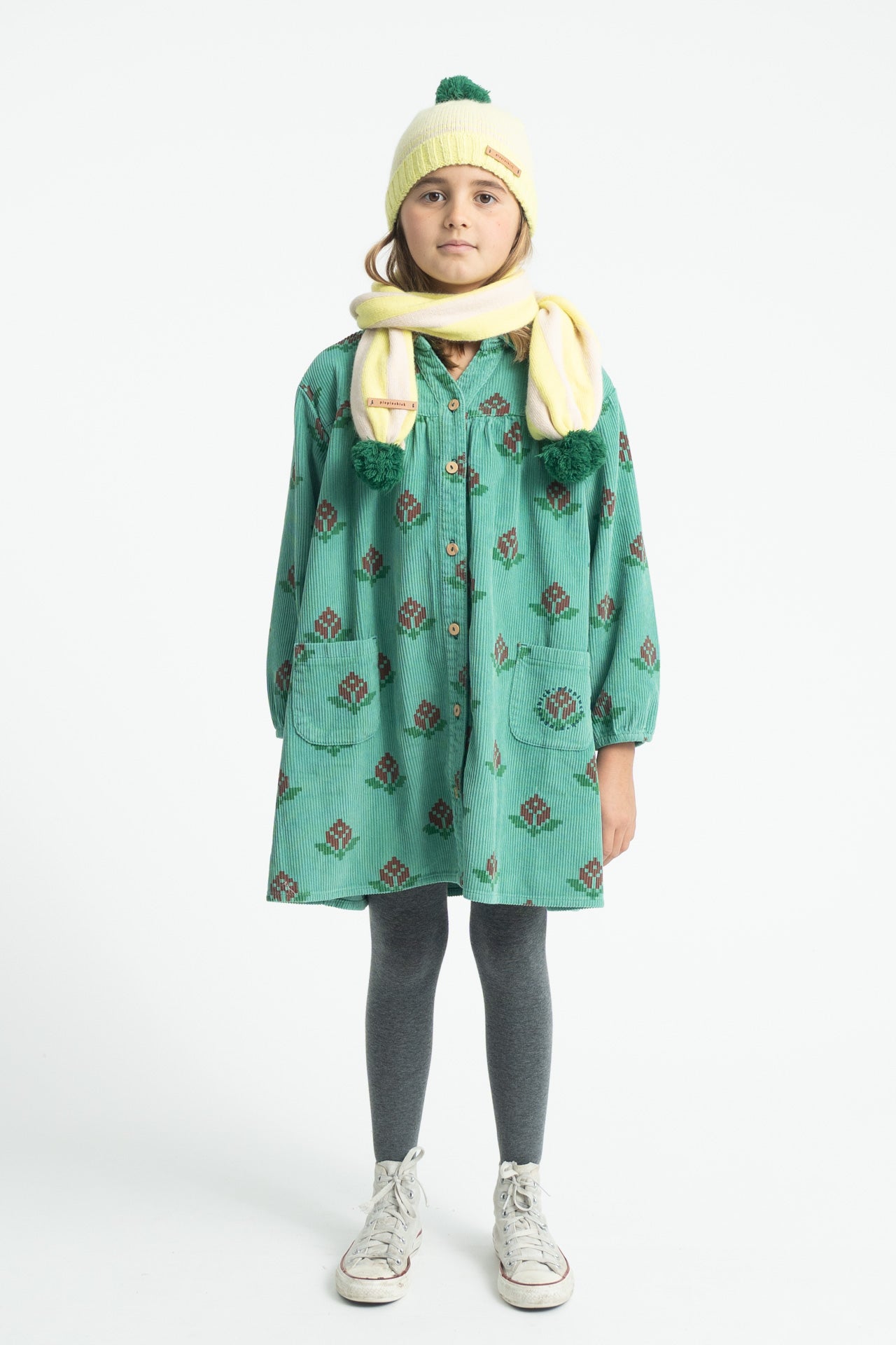 Short Dress – green w/ big flowers