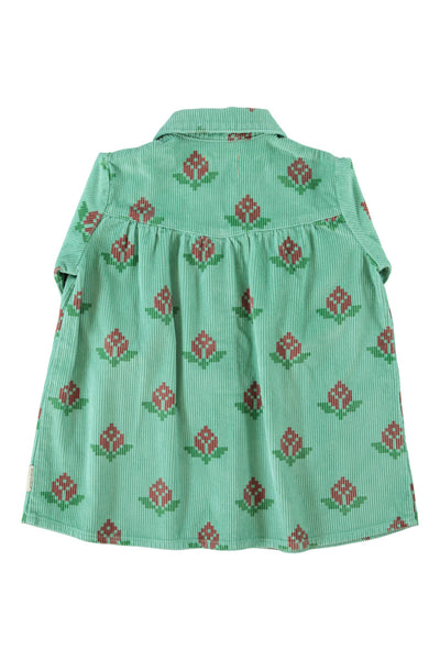 Short Dress – green w/ big flowers