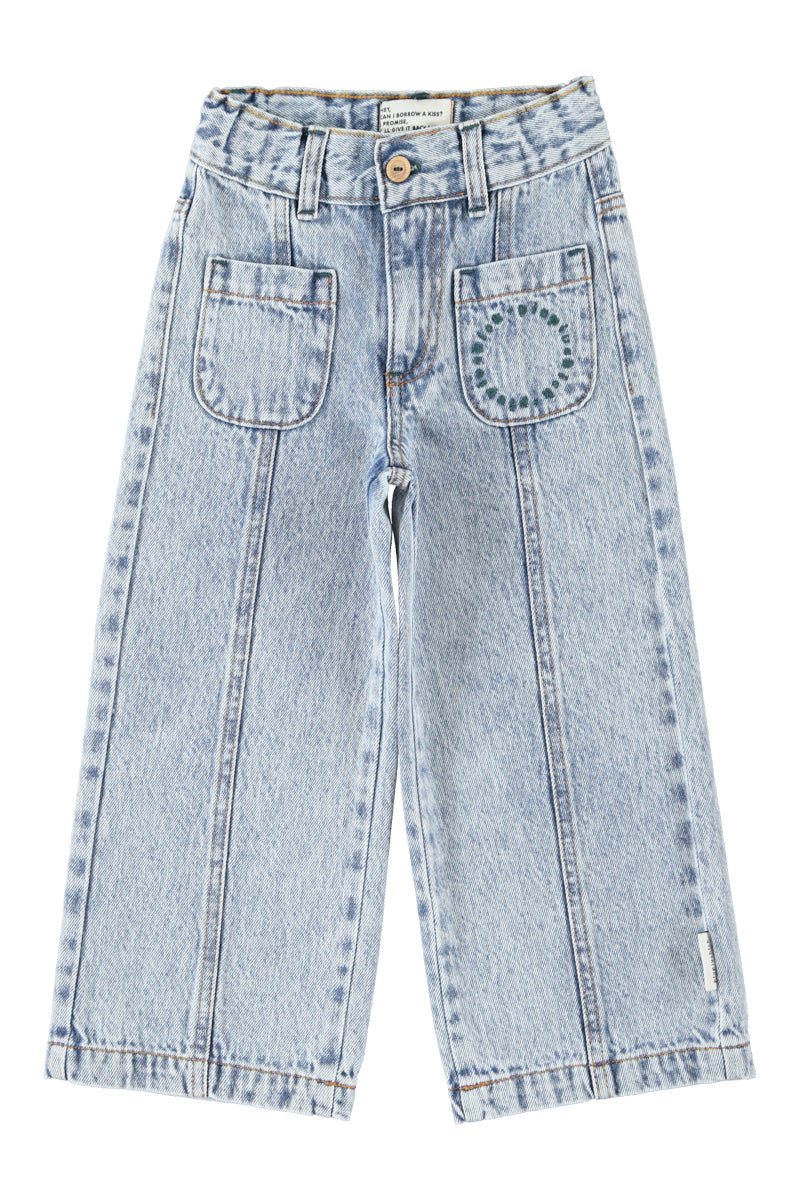 Flare Trousers – faded light blue denim