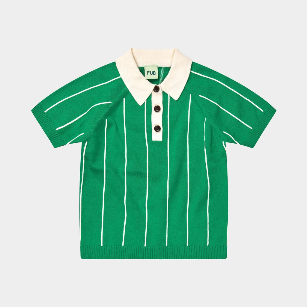 Striped Polo – basil/ecru