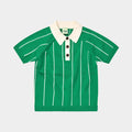 Striped Polo – basil/ecru